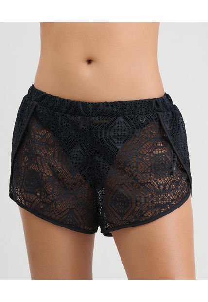Short De Baño Corte Atlético En Malla Pretina Elástica Negro ST Even 99824