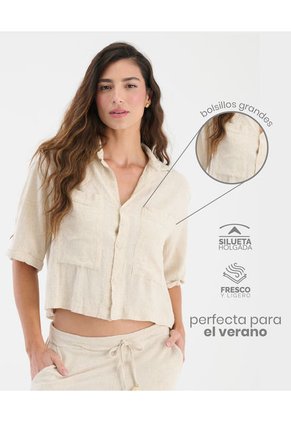 Camisa Con Botones Ideal Para El Verano Natural ST Even 99687