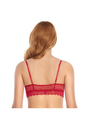 Bralette Tipo Top Silueta Triangular En Encaje Rojo ST Even 46156