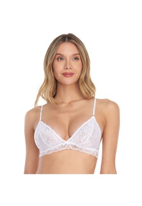 Bralette Tipo Top Silueta Triangular En Encaje Blanco ST Even 46156
