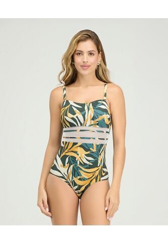 Vestido De Baño Entero Copas Suaves Estampado Amarillo St Even 99245 St Even