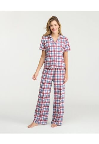 Pijama Pantalón Cuello Clásico Botones Frontales Estampado St Even 18778 St Even