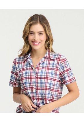 Pijama Pantalón Cuello Clásico Botones Frontales Estampado St Even 18778