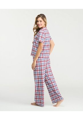 Pijama Pantalón Cuello Clásico Botones Frontales Estampado St Even 18778