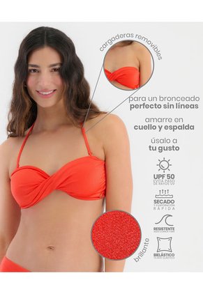 Top Strapple De Baño Tiras Removibles Ideal Para Bronceado Naranja Ibis ST Even 99790