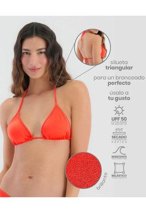 Top De Baño Bikini Se Anuda En Espalda Naranja Ibis ST Even 99799