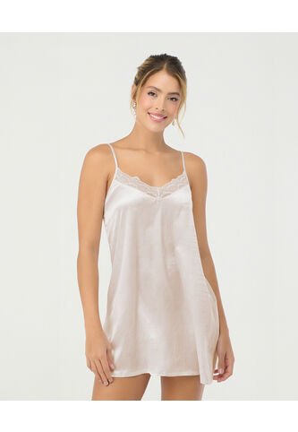 Pijama Batola Escote En V Confeccionada En Satín Blanco St Even 18755 St Even