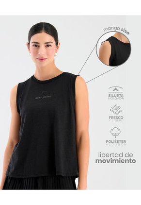 Camisilla Deportiva Manga Sisa Cuello Redondo Negro ST Even 68263
