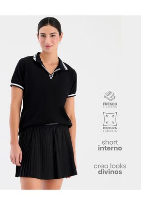 Falda Deportiva Estilo Tenis Short Interno Negro ST Even 68305