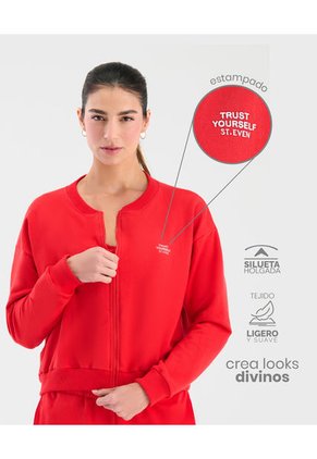Chaqueta Deportiva Silueta Ancha Rojo ST Even 68297