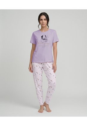 Pijama Pantalón Jogger Con Camiseta Manga Corta Para Mujer | St. Even