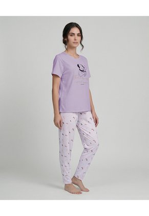 Pijama Pantalón Jogger Con Camiseta Manga Corta Para Mujer | St. Even