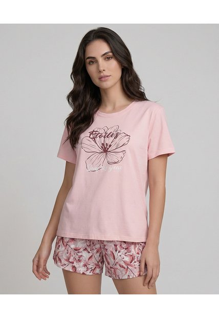Pijama Short Con Camiseta Manga Corta Para Mujer | St. Even
