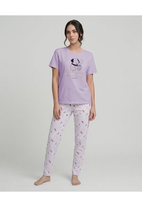 Pijama Pantalón Jogger Con Camiseta Manga Corta Para Mujer | St. Even