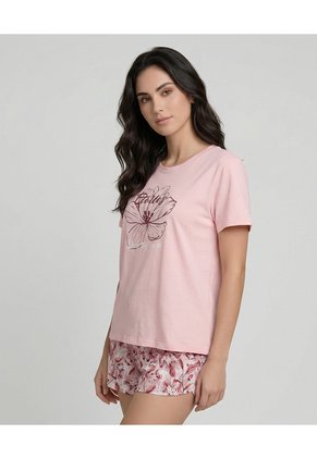 Pijama Short Con Camiseta Manga Corta Para Mujer | St. Even