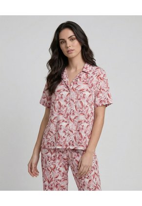Pijama Pantalón Con Camisa Manga Corta Para Mujer | St. Even