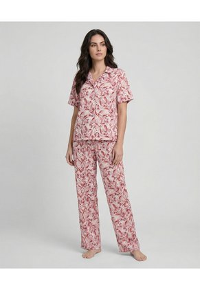 Pijama Pantalón Con Camisa Manga Corta Para Mujer | St. Even