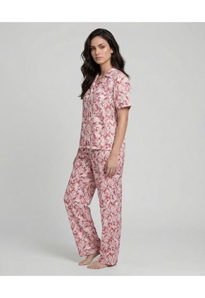 Pijama Pantalón Con Camisa Manga Corta Para Mujer | St. Even