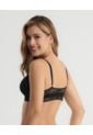 Bralette Realce Natural Silueta Triangular Detale Con Argolla Escote En El Centro Negro ST Even 49346 de St Even