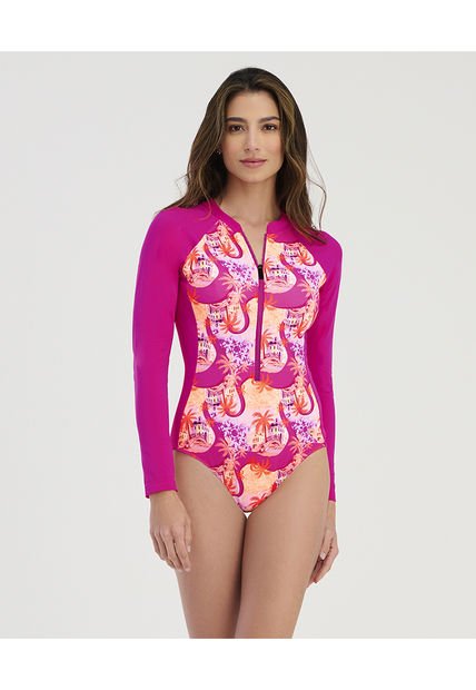 Vestido De Baño Entero Estamp Naranja Neon ST Even 99623