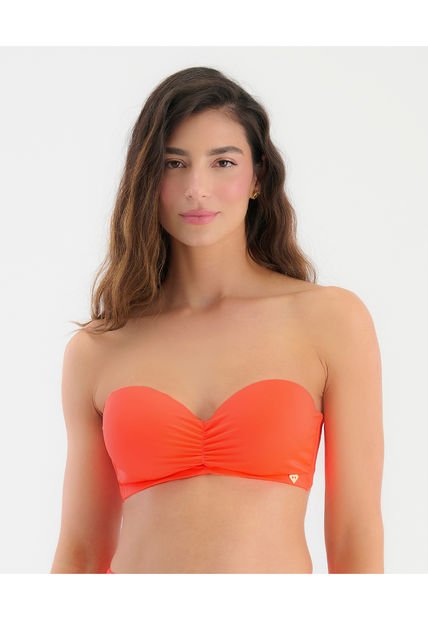 Top De Baño Tipo Strapples Copas De Realce Naranja Electrico ST Even 99670