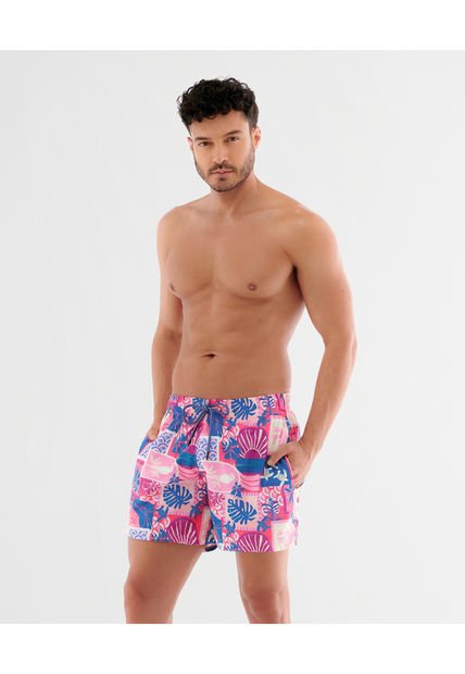Pantaloneta De Baño Semi Ajustada Cintura Elástica Estampado ST Even 28426