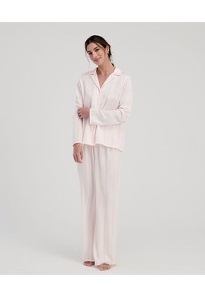 Pijama De Pantalón Manga Larga Con Botones Mandarina ST Even 18628