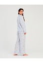 Pijama De Pantalón Manga Larga Con Botones Estampado Azul ST Even 18648 de St Even