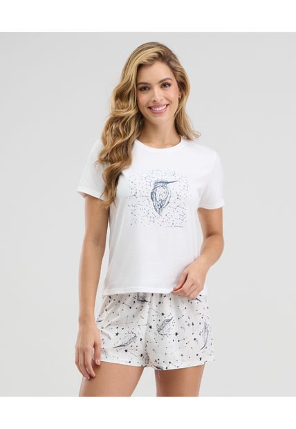 Pijama De Short  Manga Corta Estampada Est Bird Star ST Even 18604