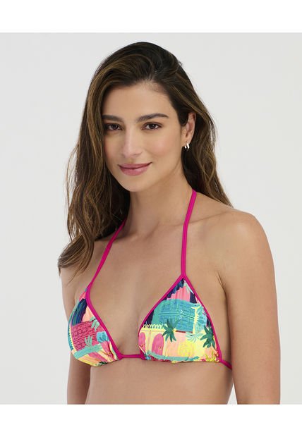 Top De Baño Silueta Triangular Copa Suave Est Palmeras ST Even 99589