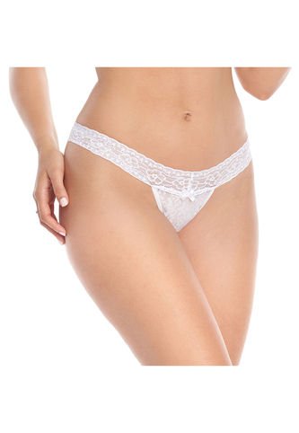 Brasilera Semidescaderada Elástico Plano En Encaje Blanco ST Even 46151 St Even