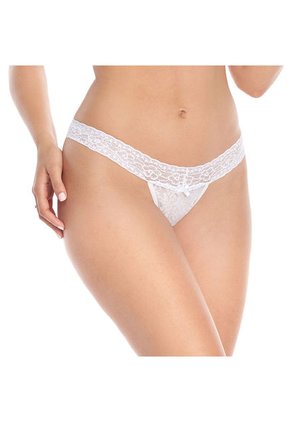 Brasilera Semidescaderada Elástico Plano En Encaje Blanco ST Even 46151