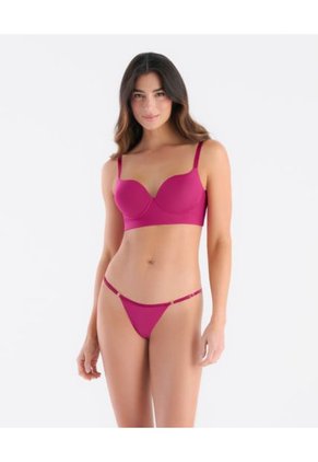 Brasilera Semidescaderada Tiras Graduables Elástico Delgado Fucsia ST Even 44971