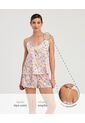 Pijama De Short Blusa De Tiras Ajustables Estampado Rosado St Even 18704 de St Even