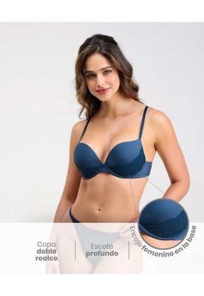 Brasier Extra Realce Encaje En La Base Azul Noche St Even 49550