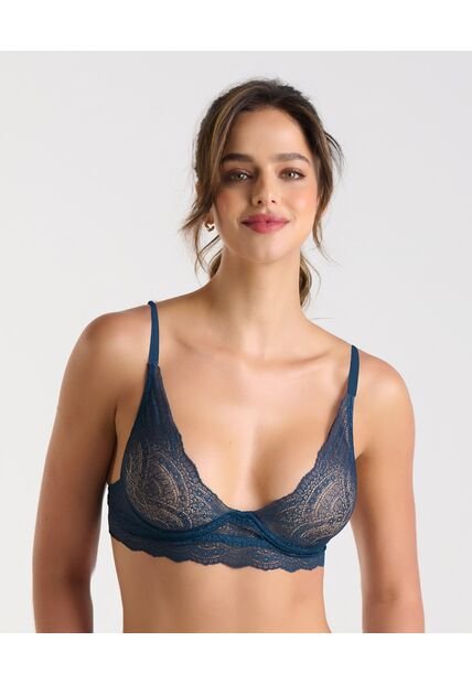 Bralette Silueta Triangular Arco Interno Azul Noche St Even 49606