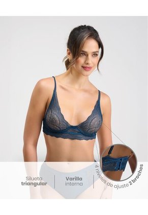 Bralette Silueta Triangular Arco Interno Azul Noche St Even 49606