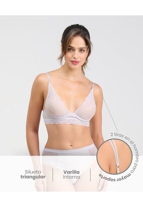 Bralette Silueta Triangular Arco Interno Gris St Even 49606