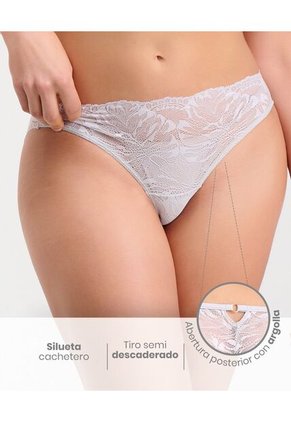 Cachetero Semidescaderado En Encaje Gris St Even 49584