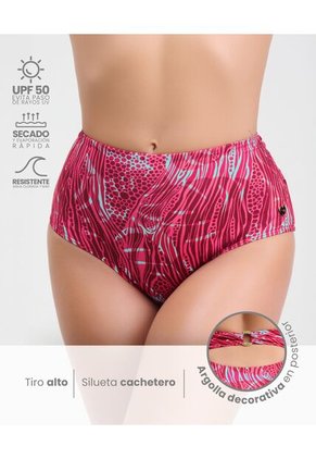 Panty De Baño Cintura Alta Control De Abdomen Estampado St Even  99902