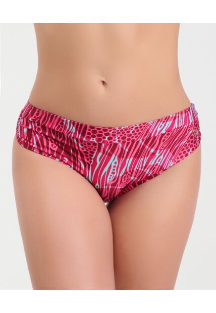 Panty De Baño Tiro Medio Estampado Fucsia St Even  99954