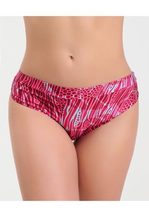Panty De Baño Tiro Medio Estampado Fucsia St Even  99954