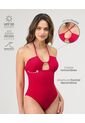 Vestido De Baño Entero Copas Removibles Tiras Ajustables En Cuello Rojo St Even 99945 de St Even