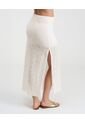 Falda En Malla Pretina Elástica Aberturas Laterales Marfil St Even 99887 de St Even