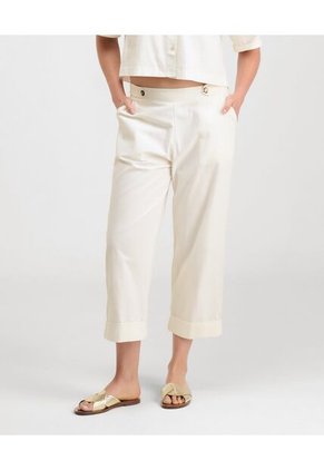 Pantalón Silueta Clásica Tiro Alto Bota Recta Marfil St Even 99967