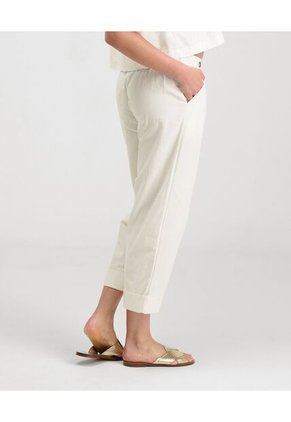 Pantalón Silueta Clásica Tiro Alto Bota Recta Marfil St Even 99967