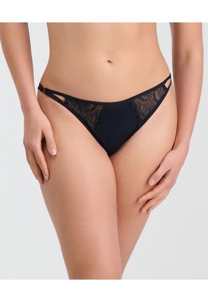 Panty Semidescaderado Detalles En Encaje Negro St Even 49572