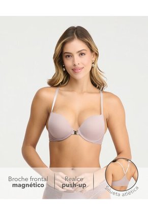 Brasier Extra Realce Cobertura Media Broche Magnetico Gris St Even 49640