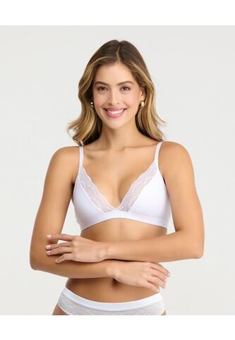 Bralette Escote Profundo Cargadera Ajustable  Blanco St Even 49686 St Even