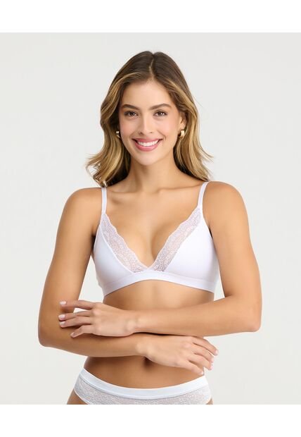 Bralette Escote Profundo Cargadera Ajustable  Blanco St Even 49686